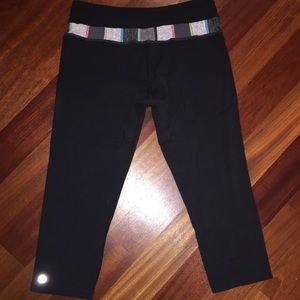 Lululemon WunderUnder Crop Reversible Black Pants